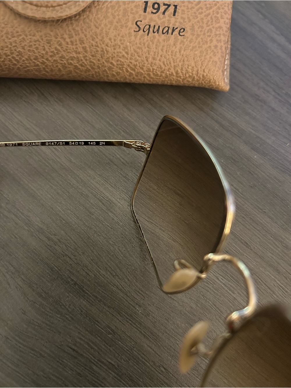 Ray-Ban Gold Frame Sunglasses with Brown Gradient Lenses - Picture 2 of 2